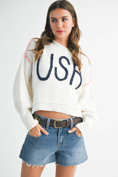 USA Sweater White