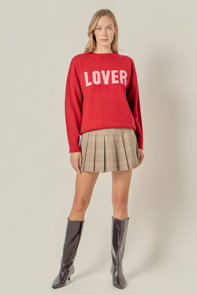 Crewneck Statement Sweater: RED