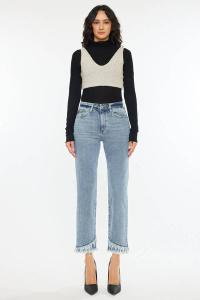 OPEN PACK HIGH RISE STRAIGHT JEANS-KC20017M: MEDIUM / 11/29