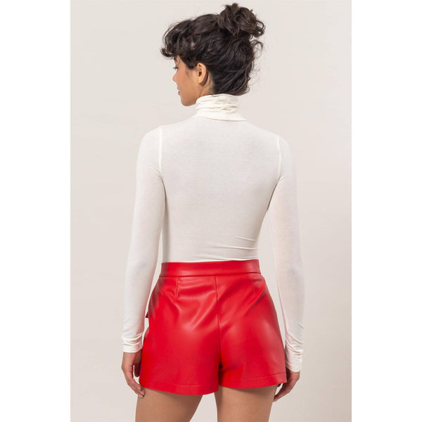 Long Sleeve Turtleneck Top: CREAM