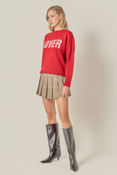 Crewneck Statement Sweater: RED