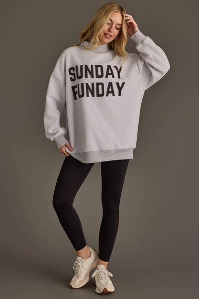 Gray Game Day & Sunday Funday Reversible Sweatshirt
