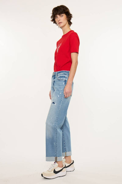 MID RISE CROP TRUE STRAIGHT-KC20125M: MEDIUM / 13/30