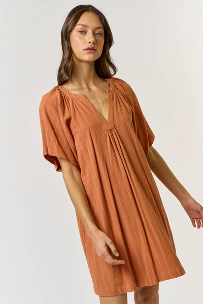 Rust linen dress