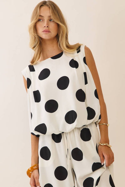 Polka Dot Set: Ecru Red / L