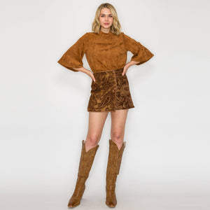 Love Story Brown Paisley Skort