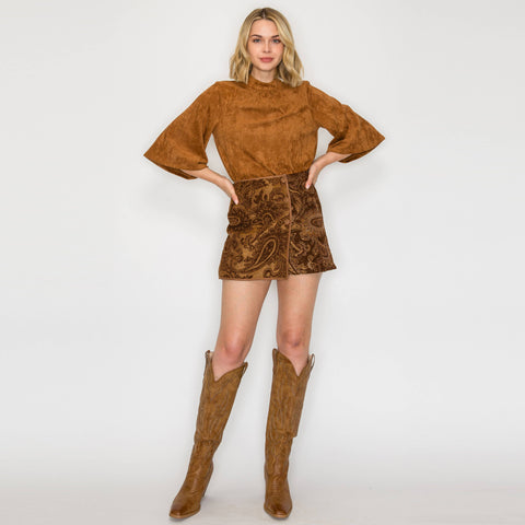 Love Story Brown Paisley Skort