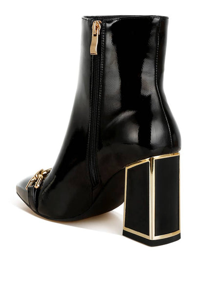 Pollux Metallic Chain Detail Boots: Beige