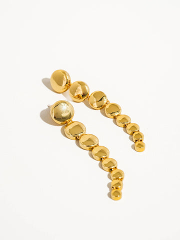 Pallas 18K Gold Round Drop Earring: Yellow Gold