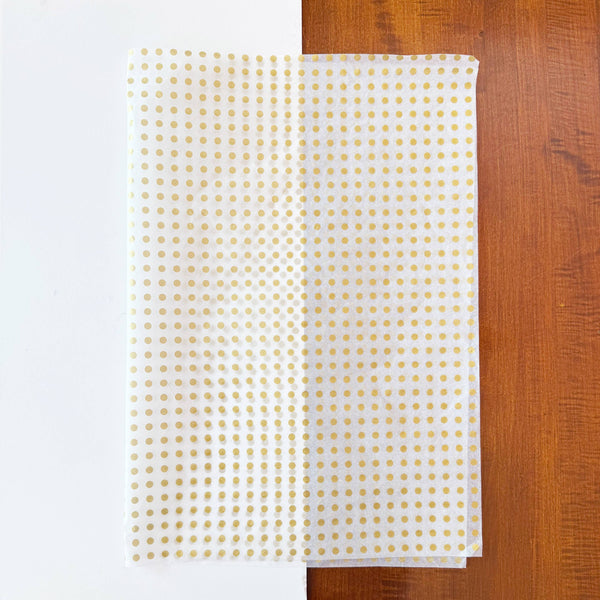 150pc, 28x20" Polka Dots 17g Wrapping Tissue Paper Sheets: Silver / Large Dot