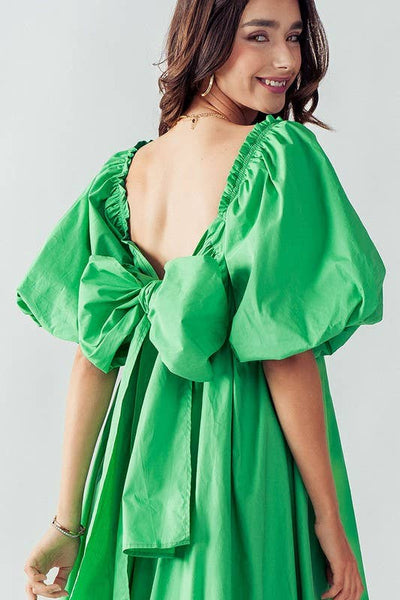 Green puff sleve top