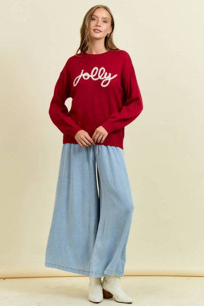 JOLLY METALIC EMBROIDERY SWEATER