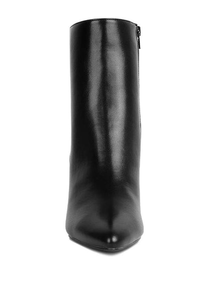 Kaira Metallic Accent Heel High Ankle Boots: Brown