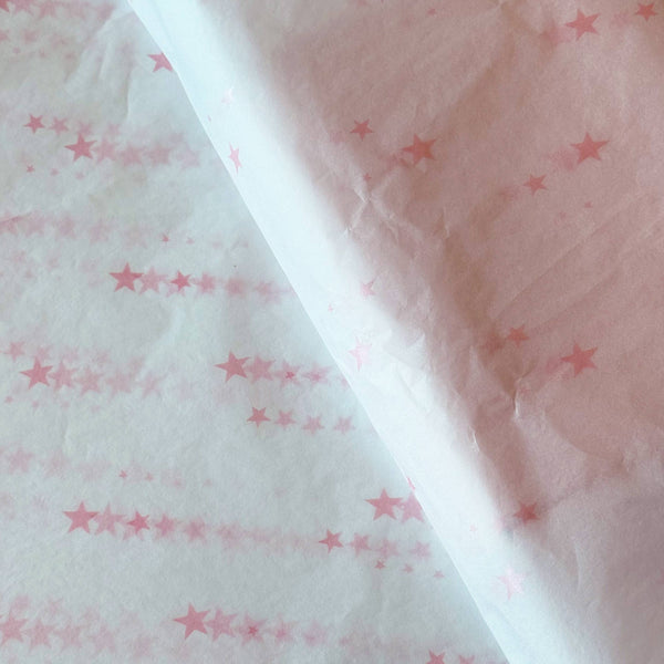 28" x 20" Pink Shooting Stars Wrapping Tissue Paper Sheets