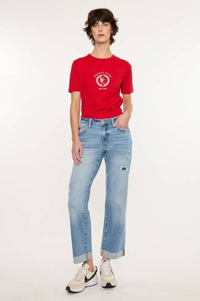 MID RISE CROP TRUE STRAIGHT-KC20125M: MEDIUM / 11/29