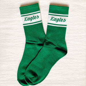 Philadelphia Eagles Classic Sports Socks: L (8-11) / "Eagles" (green)