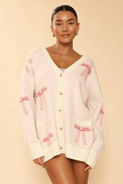 Pink bow sweater