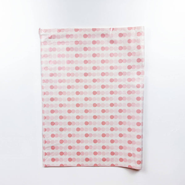 150pc, 28x20" Polka Dots 17g Wrapping Tissue Paper Sheets: Silver / Large Dot