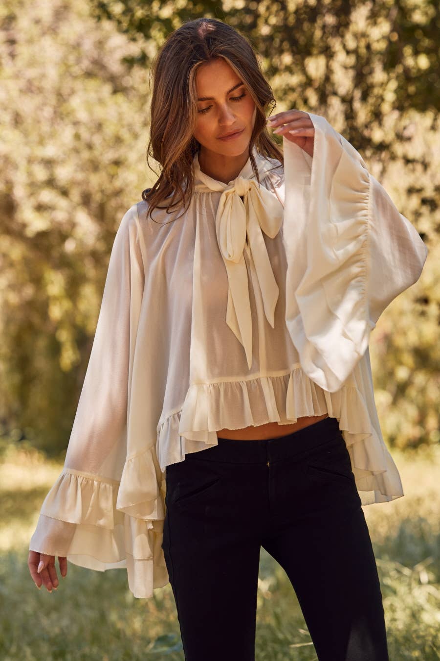 Ruffled Chiffon Blouse
