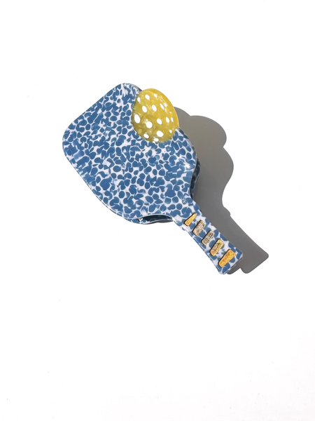 Hand-painted Pickleball Paddle Claw Hair Clip | Eco-Friendly: Blue Speckle