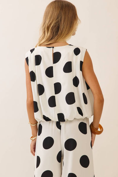 Polka Dot Set: Ecru Red / S