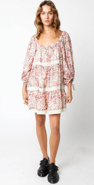 Jasmine Dress: Cream Pink