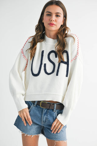 USA Sweater White