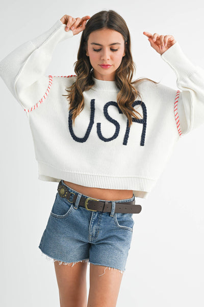 USA Sweater White