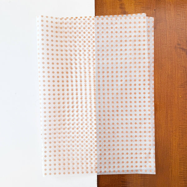 150pc, 28x20" Polka Dots 17g Wrapping Tissue Paper Sheets: Silver / Large Dot