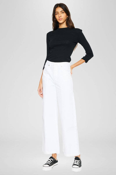 OPEN PACK ULTRA HIGH RISE 90'S WIDE LEG JEANS-KC7396WT: WHITE