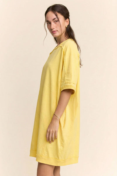 GARMENT DYING DRESS: BUTTER MILK / S-M-L(2-2-2)