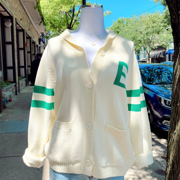 Philadelphia Eagles Knit Cardigan: Ivory White