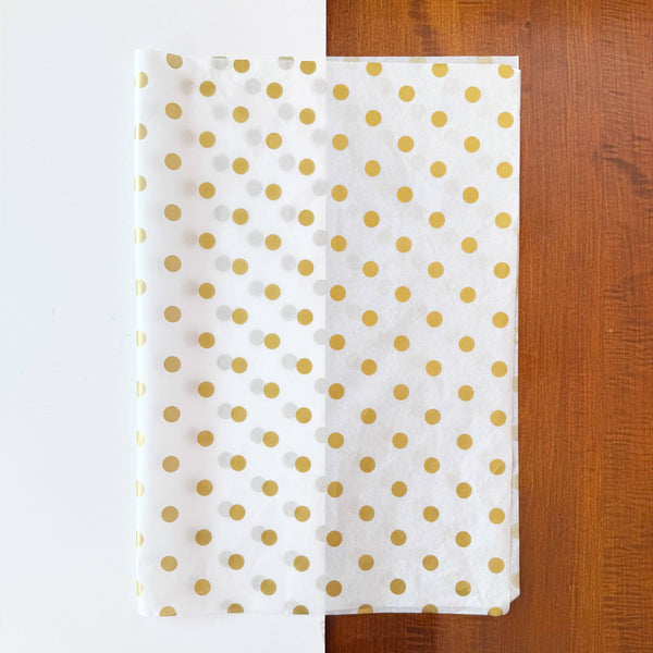 150pc, 28x20" Polka Dots 17g Wrapping Tissue Paper Sheets: Silver / Large Dot