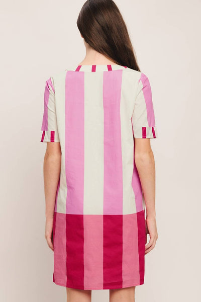 A printed woven mini dress - ID23318: Ivory pink multi / Contemporary / L