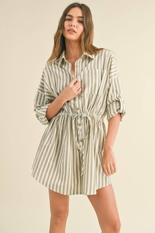 STRIPE SHIRT DRESS