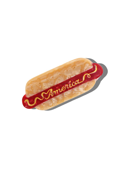 Hand-Painted America Hotdog Claw Clip | Eco-Friendly