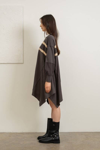Hem Polo Dress: CHARCOAL