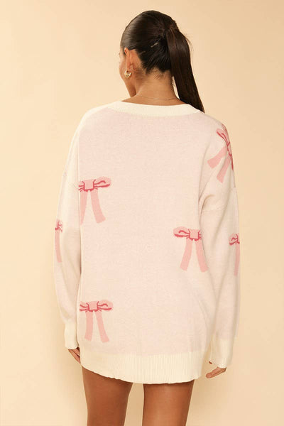 Pink bow sweater