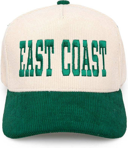Two Tone Corduroy Hat - East Coast - Green/Beige