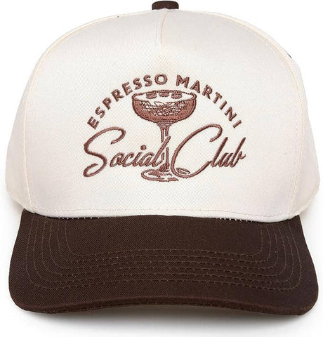 Two Tone Cap -  Espresso Martini Social Club - Beige/Brown