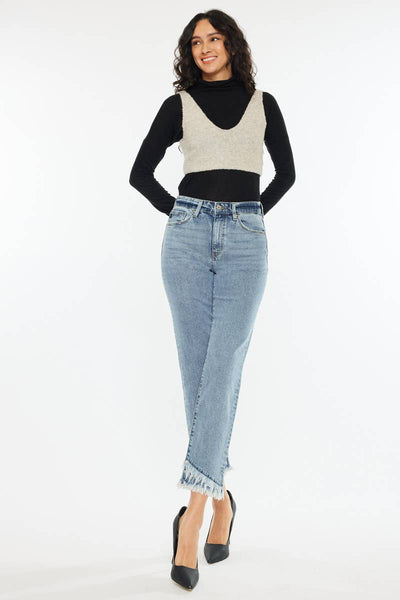OPEN PACK HIGH RISE STRAIGHT JEANS-KC20017M: MEDIUM / 11/29