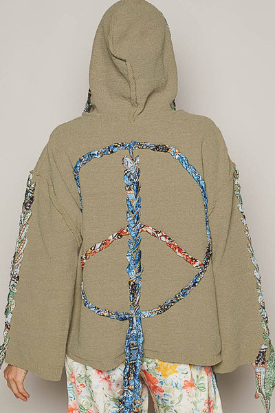 Artistic colored thread peace solid sweater