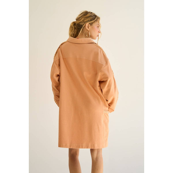 Melon Crochet-Trim Collared Polo Dress: MELON / L