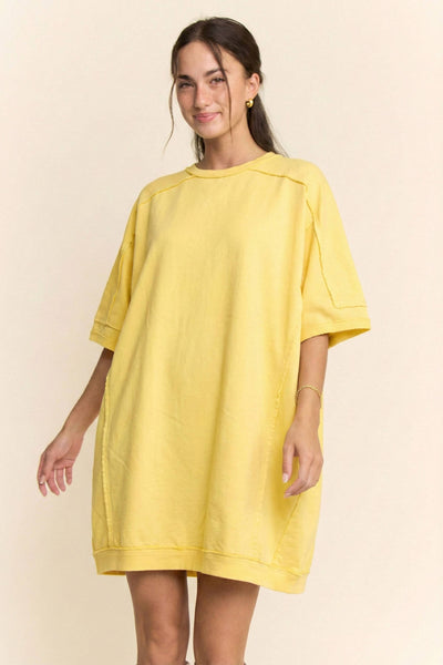 GARMENT DYING DRESS: BUTTER MILK / S-M-L(2-2-2)