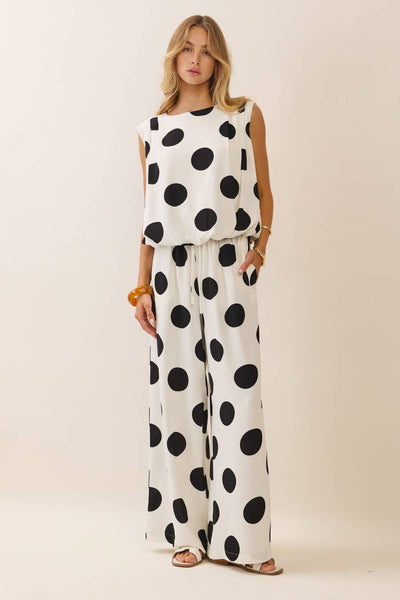 Polka Dot Set: Ecru Red / M