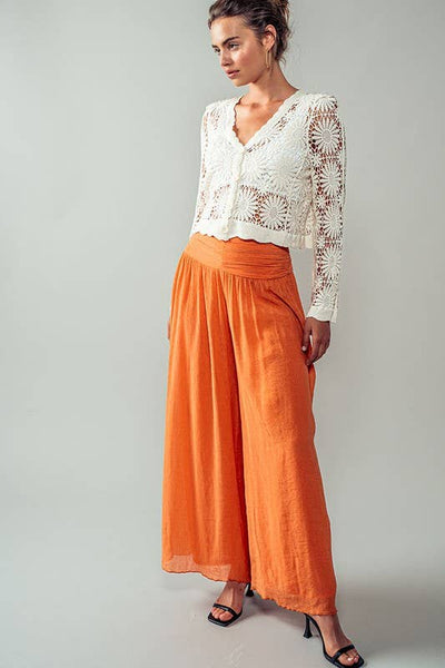 Romantic Floral Crochet Button Down Spring Cropped Cardigan