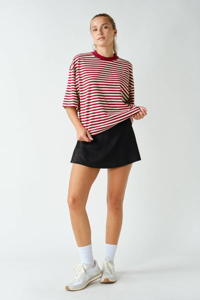 MOJAVE SUEDE-FINISH SKORT: Black
