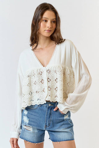 Crochet long sleeve top
