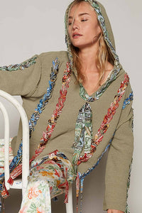 Artistic colored thread peace solid sweater