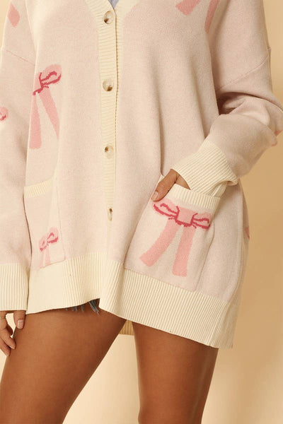 Pink bow sweater